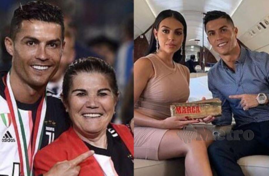 Ronaldo bersama Maria (kiri) dan isteri, Georgina. FOTO File Agensi
