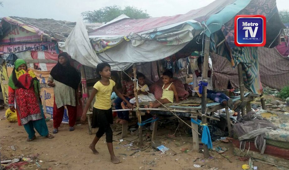 KEADAAN tempat tinggal pelarian Rohingya di Jaipur. FOTO NSTP