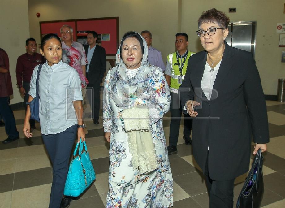 ROSMAH ketika hadir ke mahkamah hari ini. FOTO Aswadi Alias