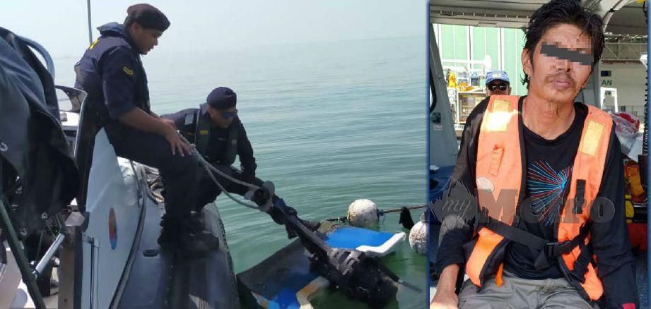 Anggota Agensi Penguatkuasaan Maritim Malaysia berjaya menyelamatkan mangsa yang terapung hanyut di laut.