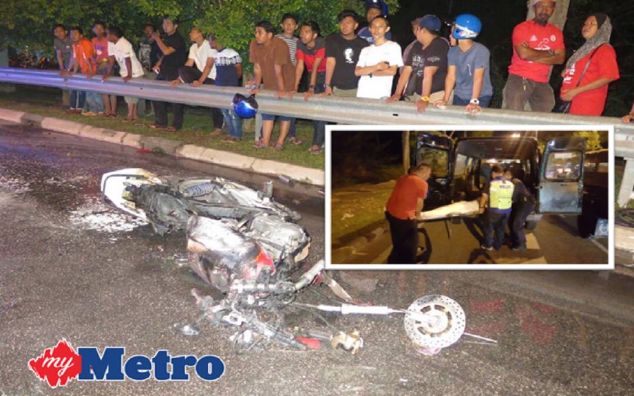 Kemalangan mengorbankan Muhamad Shaiful di persimpangan lampu isyarat Limbongan Permai, Melaka, semalam. FOTO Mohd Hilmie Hussin