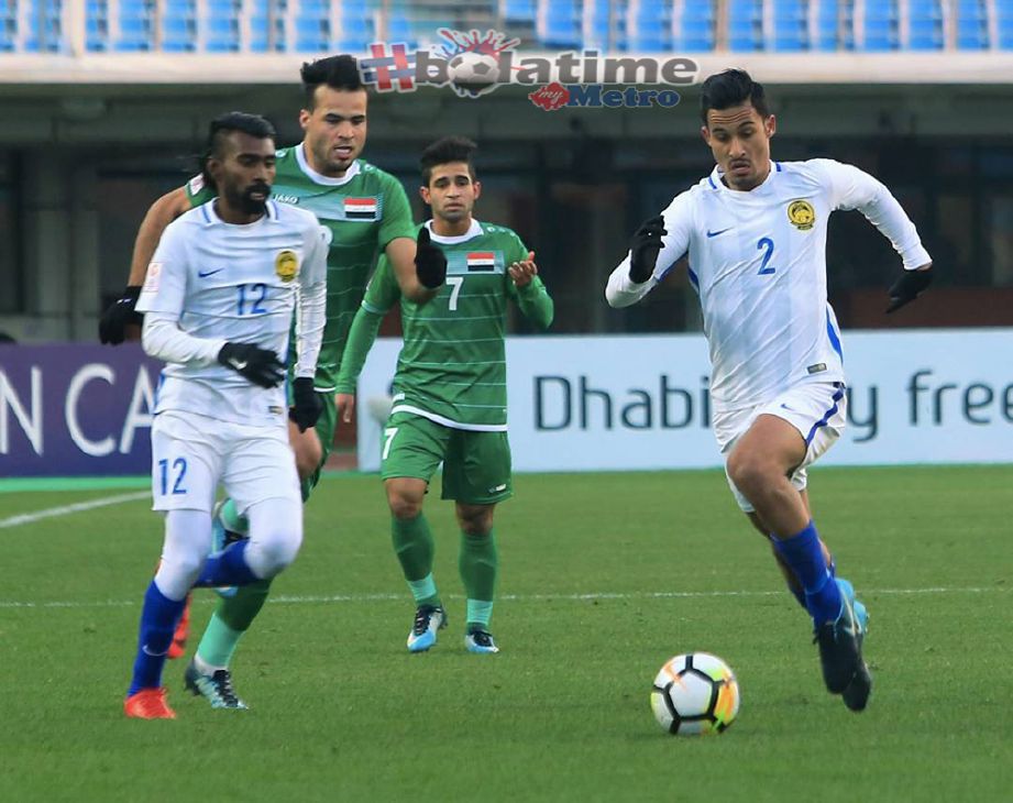 AKSI skuad negara menentang Iraq pada perlawanan pertama Kumpulan C Kejohanan AFC B-23 di Stadium Changshu, China.