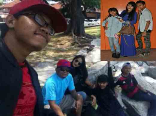 Gambar kenangan sejam sebelum arwah (baju biru) meninggal dunia, Mac lalu. (Gambar kecil) Surianti bersama dua anaknya, Sufiy (kanan) dan Siti Hazeera. 