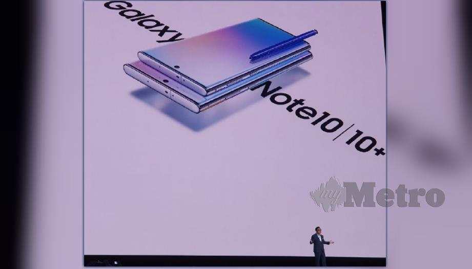 Samsung Galaxy Note 10 yang didatangkan menerusi dua varian. FOTO Muhammad Saufi Hassan