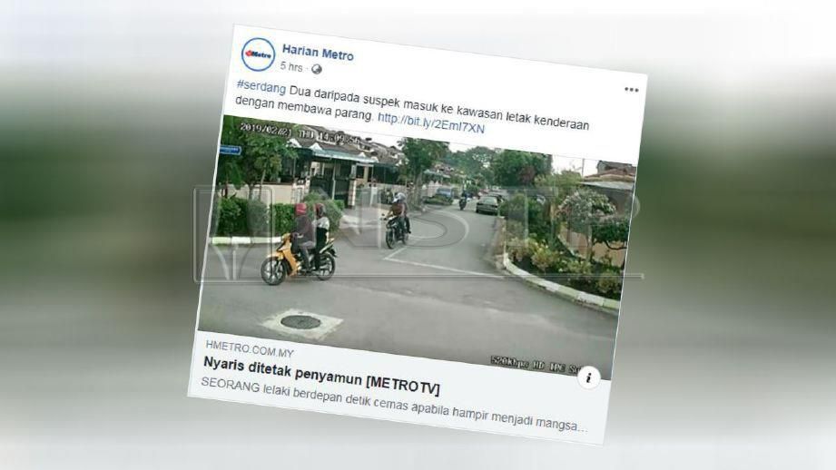 Warga emas jadi mangsa penjenayah bermotosikal  Harian Metro