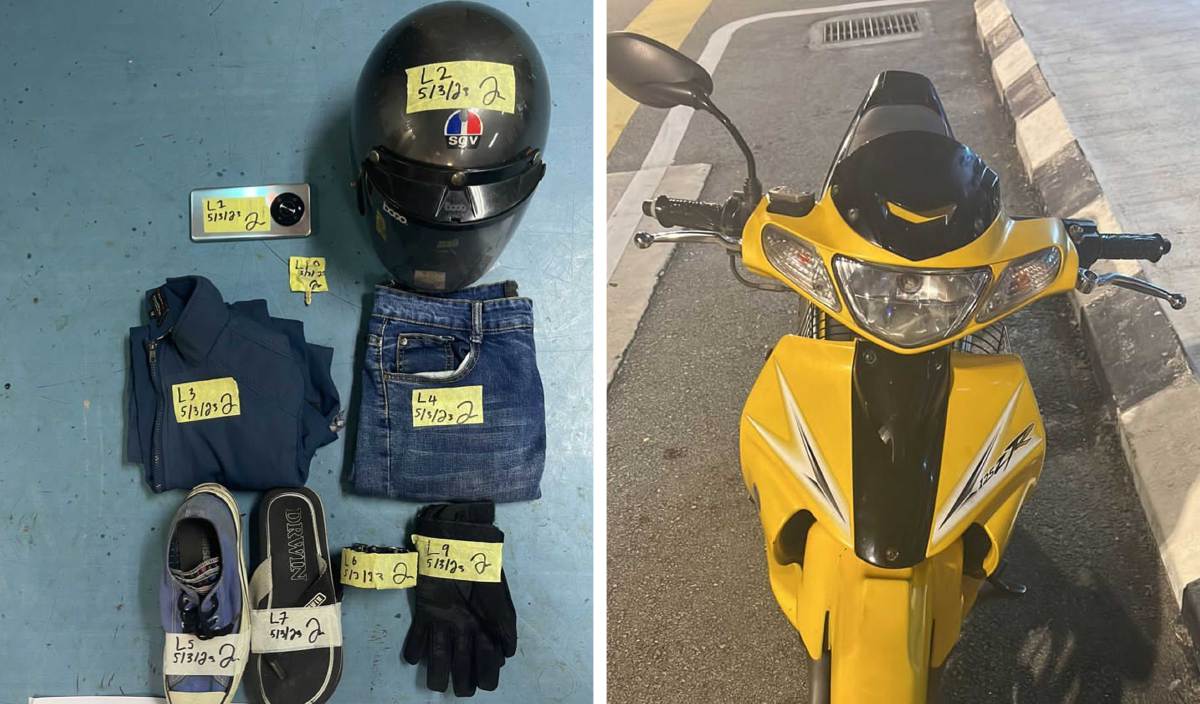ANTARA barang yang dirampas dalam serbuan tangkapan tiga lelaki dipercayai terbabit samun berkumpulan di sekitar Damansara dan Petaling Jaya pada 5 Mac lalu. FOTO Ihsan PDRM