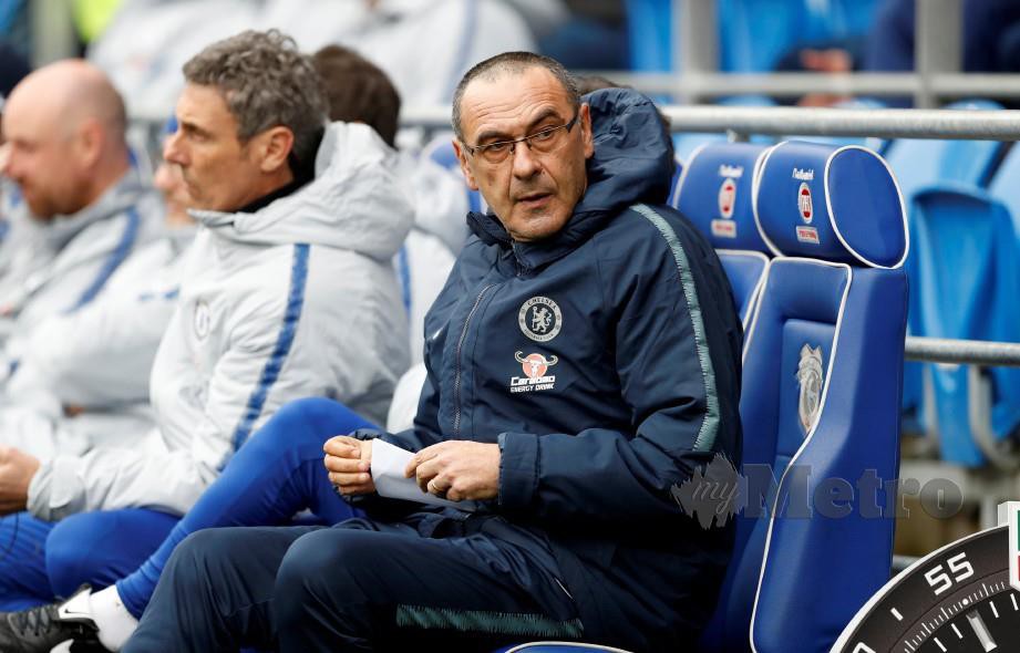 KEDUDUKAN Sarri di Stamford Bridge tidak menentu. — FOTO Reuters