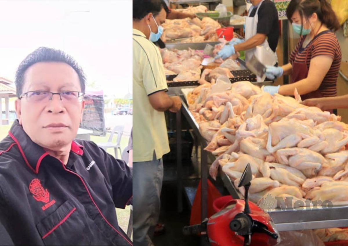 Orang ramai membeli ayam di Pasar Besar Seremban. Mohamad Yusoff (kiri). NSTP/MOHD AMIN JALIL.