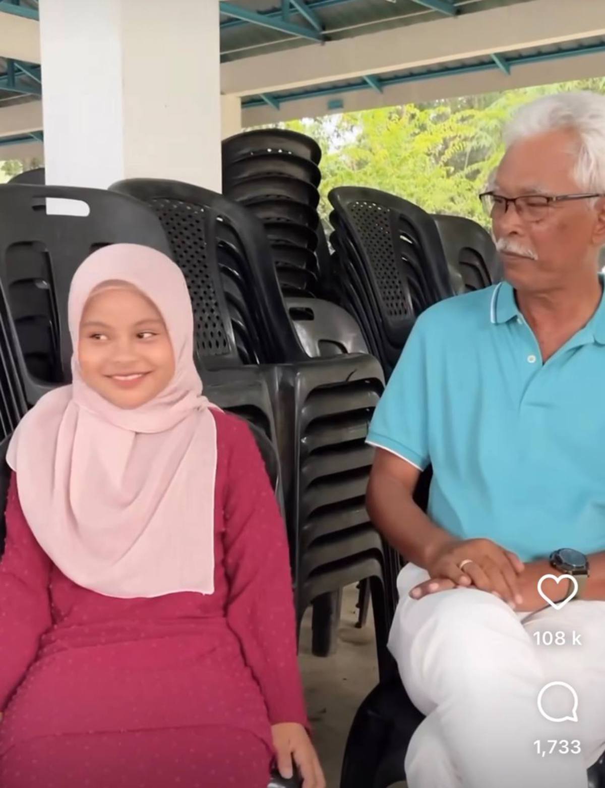 TANGKAP layar video pertemuan Raisuddin Hamzah dan Nur Miza Najla. FOTO Intagram Shuib
