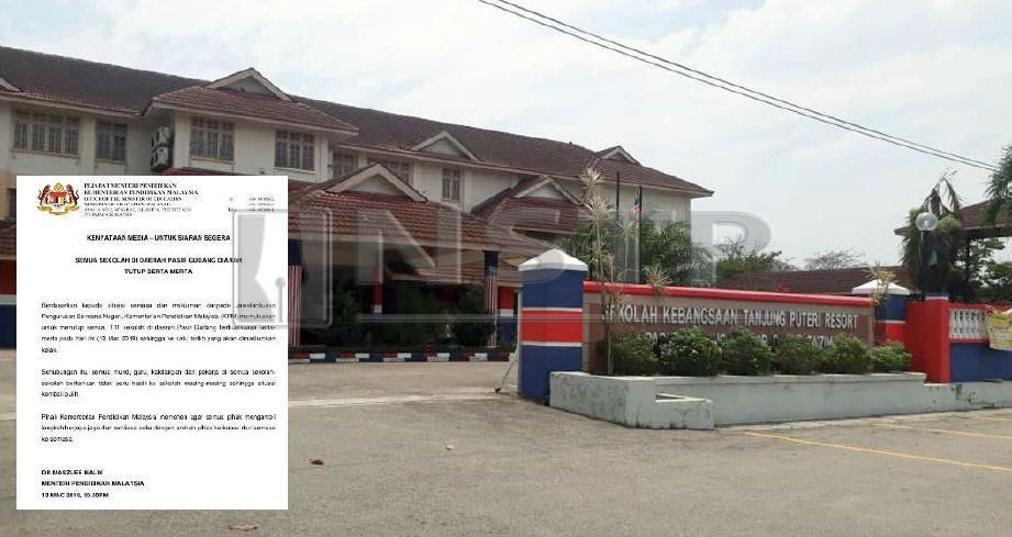 Kenyataan media KPM mengenai penutupan sekolah di Pasir Gudang bermula hari ini hingga satu tarikh yang akan dimaklumkan kemudian.