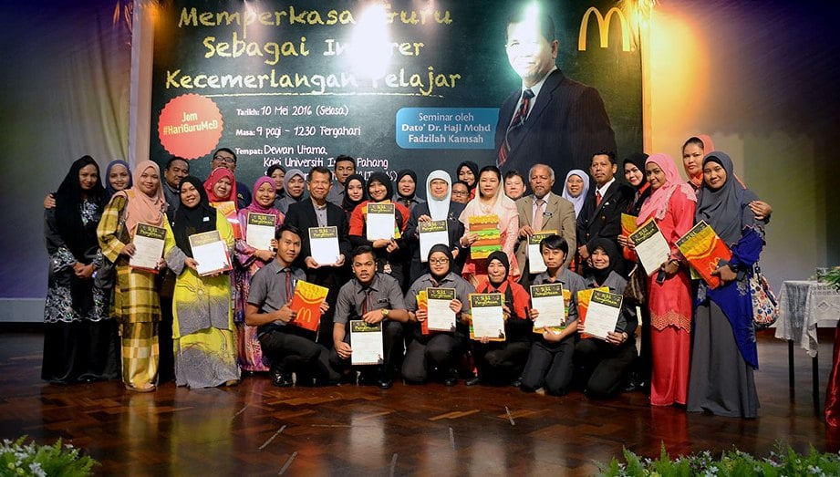 SEMINAR Motivasi Guru bersama Datuk Dr Fadzilah Kamsah yang dianjurkan sejak 2016. FOTO Ihsan McDonald's Malaysia