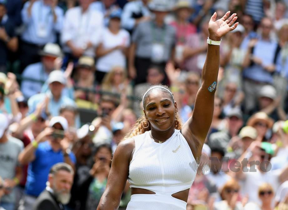Serena Williams mendahului senarai atlet wanita menerima bayaran tertinggi. FOTO File Agensi.