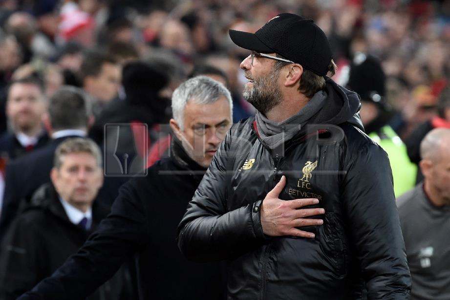 KLOPP puas lihat persembahan Liverpool menewaskan United. FOTO/AFP 