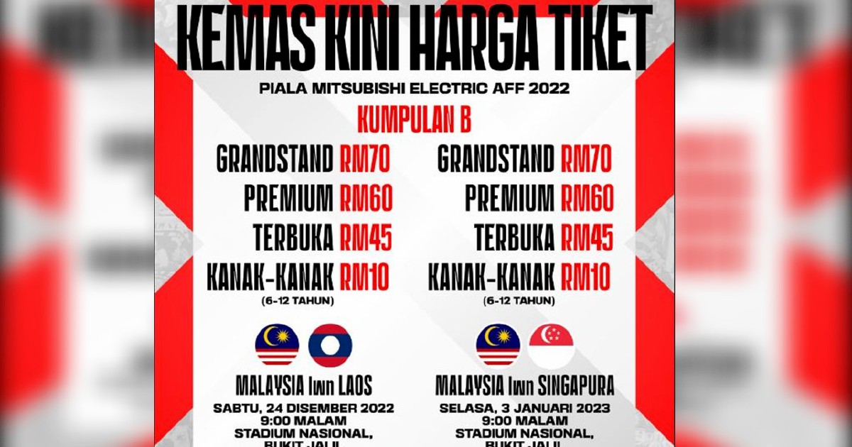 FAM turun harga tiket Piala AFF