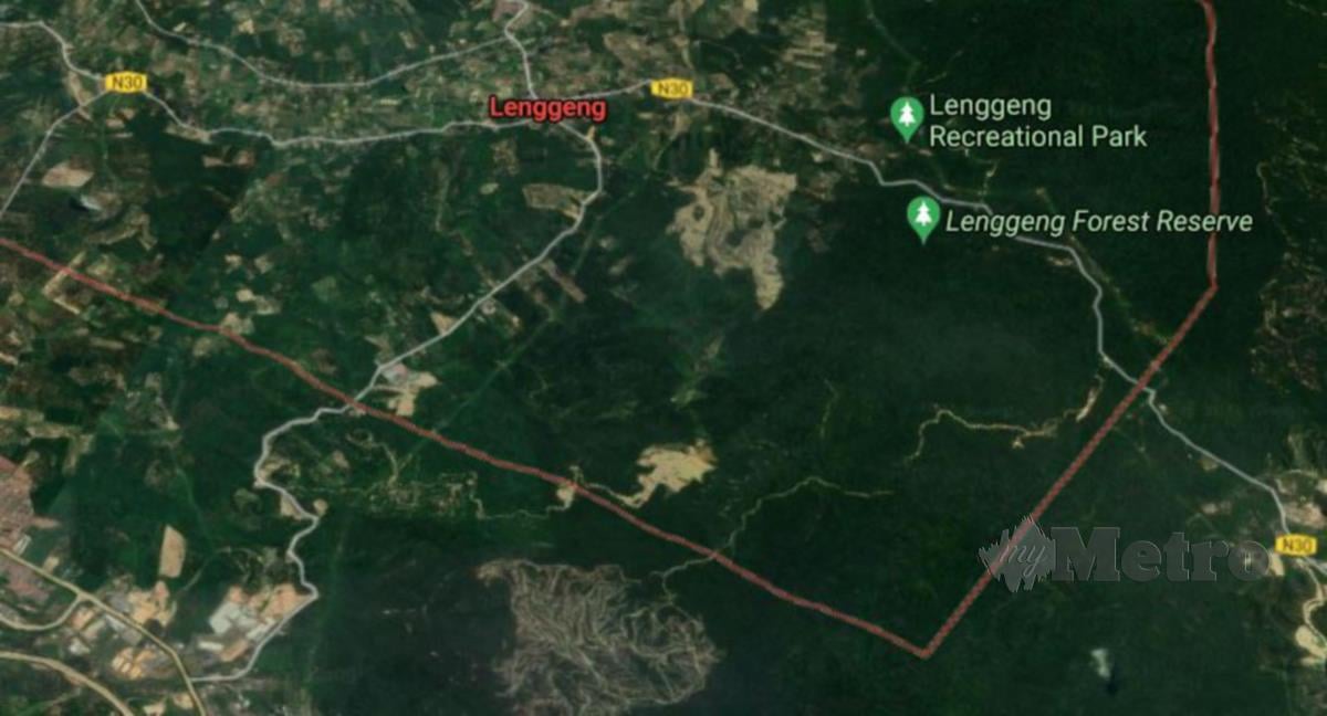 PANDANGAN atas kawasan Lenggeng. FOTO GOOGLE MAPS 