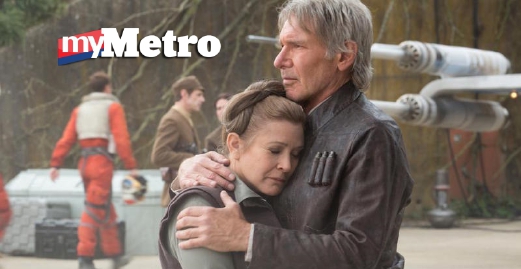 Leia lakonan Carrie Fisher bersama Harrison Ford sebagai Han Solo. FOTO io9.gizmodo.com