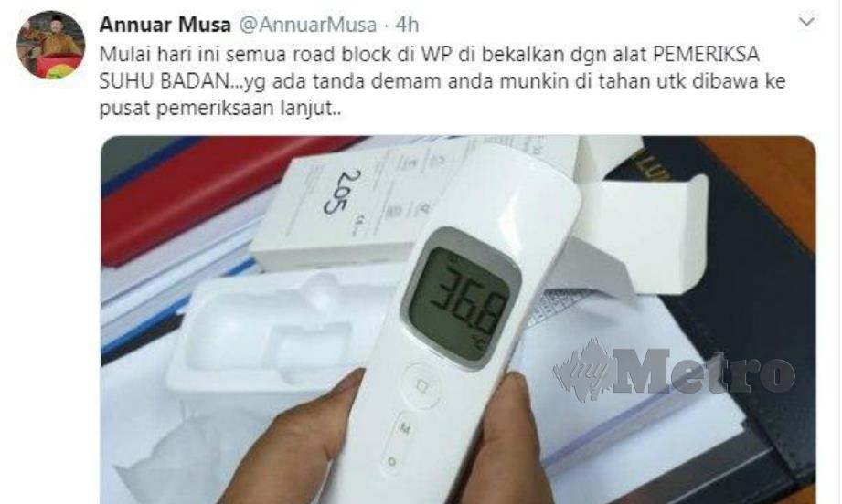 Polis Tentera Dibekal Alat Pemeriksa Suhu Badan