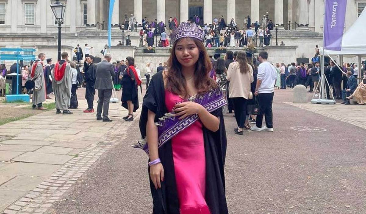 SUSHERRIE Suki melakar sejarah menjadi Orang Asli pertama menerima Ijazah Sarjana Muda Kelas Pertama dari University College London (UCL), United Kingdom. FOTO Persatuan OA Perak