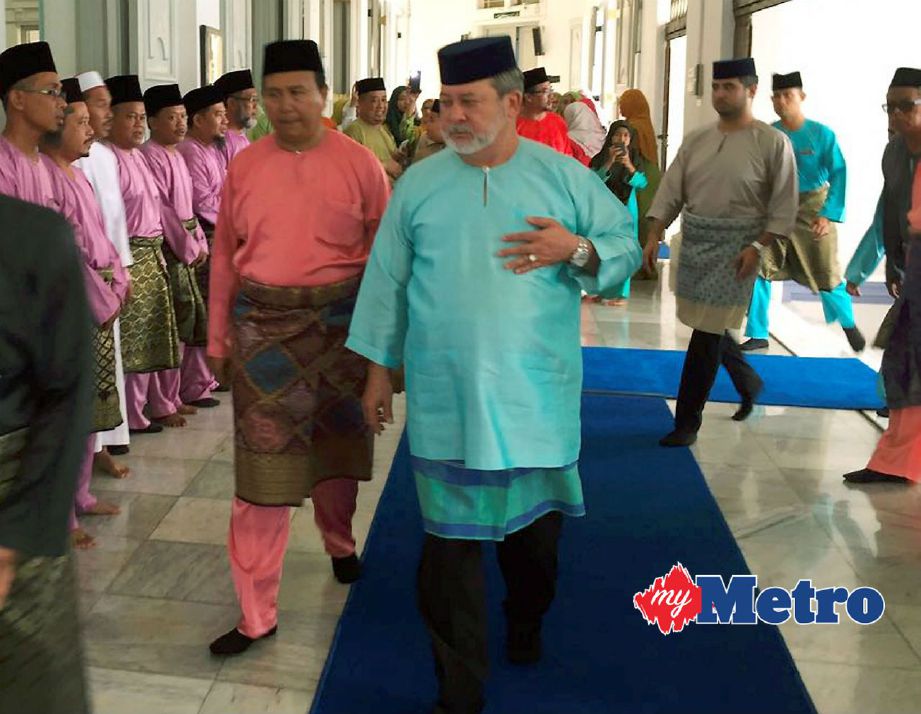 Sultan Johor Sultan Ibrahim Iskandar berkenan hadir sambutan Maulidur Rasul peringkat negeri di Muar. FOTO Syarafiq Abd Samad.