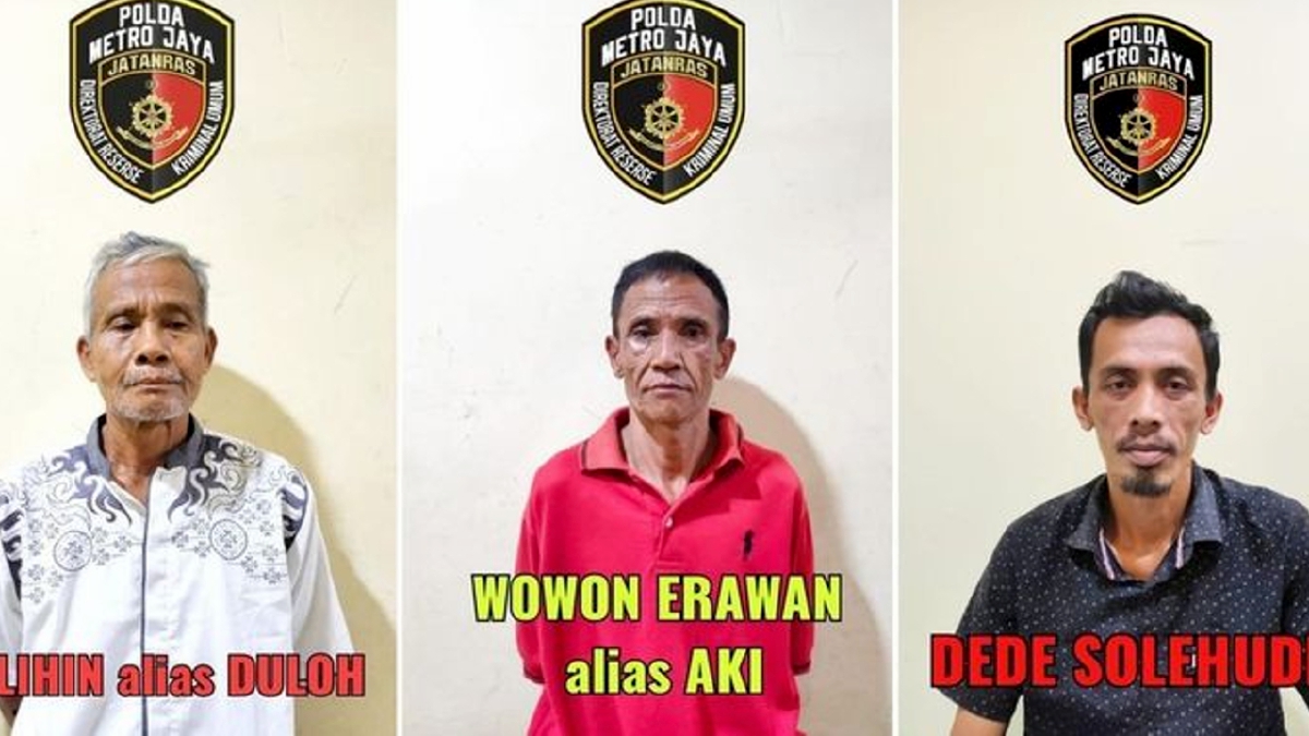 (DARI kiri) Solihihn, Wowon dan Dede yang juga suspek utama pembunuhan bersiri membabitkan sembilan individu termasuk ahli keluarga sendiri. FOTO 