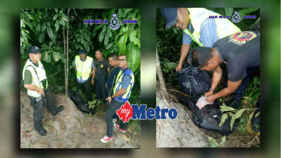 SYABU ditemui dalam kawasan hutan. FOTO FB Polis Johor.