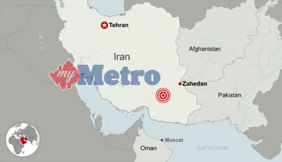 GEMPA bumi melanda bandar raya Zahedan di Iran. FOTO Agensi