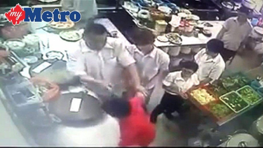Sebahagian video tular kes wanita pekerja restoran ditampar berkali-kali di Bandar Sungai Long, Kajang, 6 Mei lalu