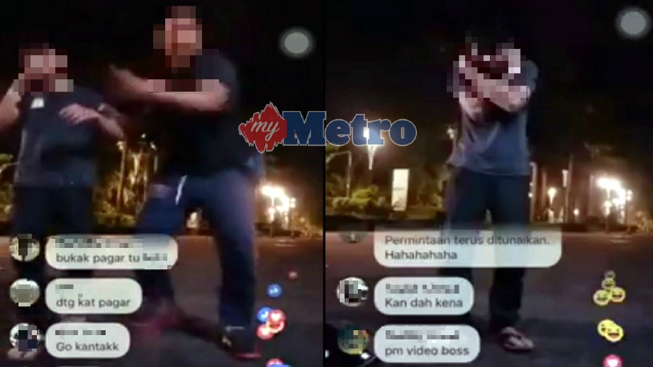 Caption<PETIKAN video yang tular di media sosial memaparkan seorang pemuda mendakwa sebagai 'Abang Long Setapak' dibelasah dan didenda ketuk-ketampi.