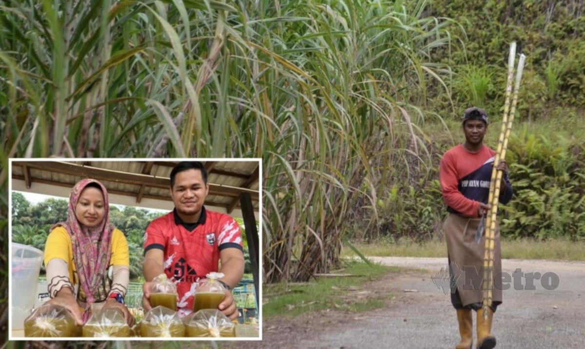 AHMAD Fakhrurrazi  dibantu  ahli PIBG menjual air tebu segar pada harga RM3 bagi 800ml.  