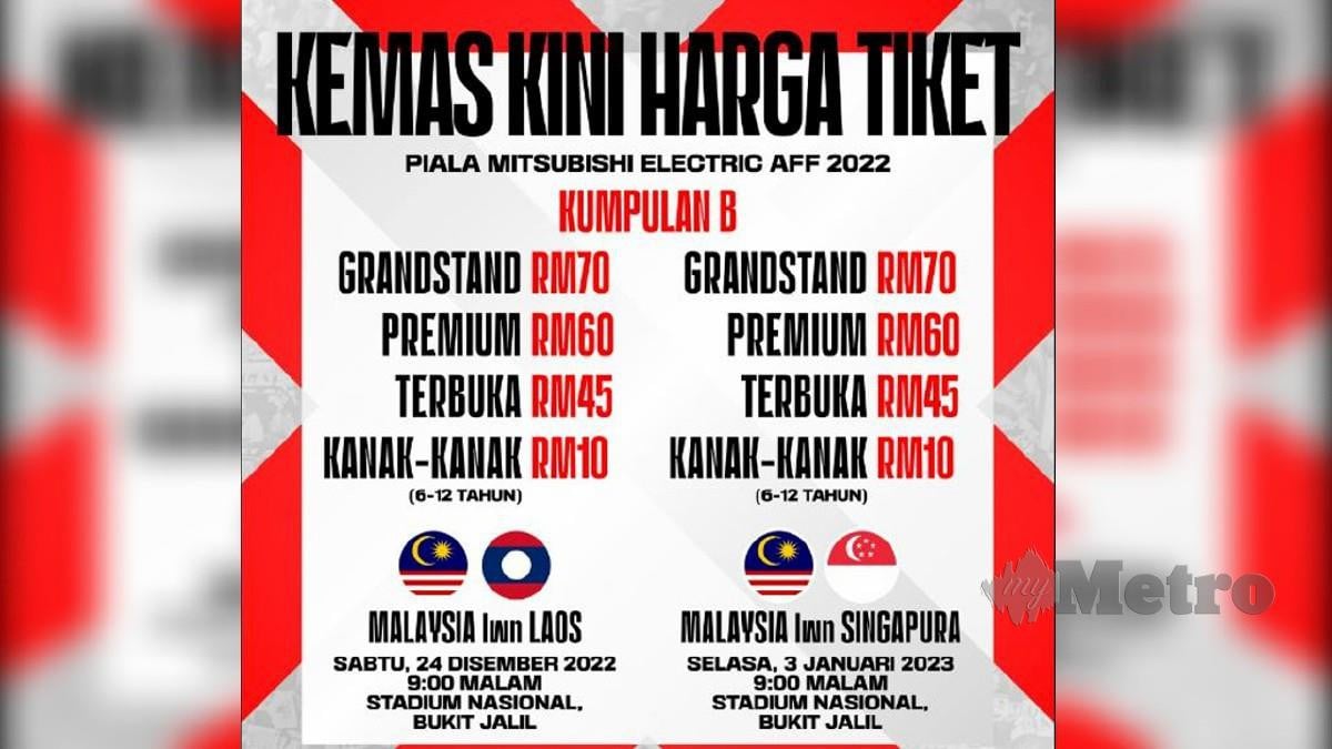 FAM turun harga tiket Piala AFF