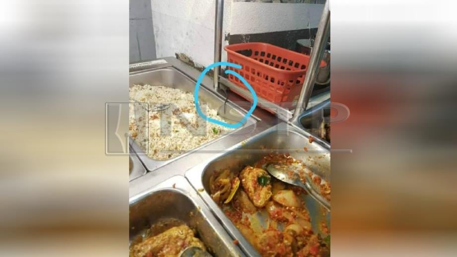 GAMBAR tikus berhampiran makanan yang didakwa dirakam di Hospital Sultan Ismail (HSI), Johor Bahru, semalam tular di Facebook (FB). FOTO Gambar tular di FB. 