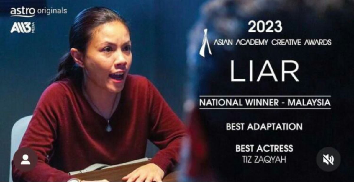 Tiz Zaqyah dinobatkan Aktres Terbaik AACA