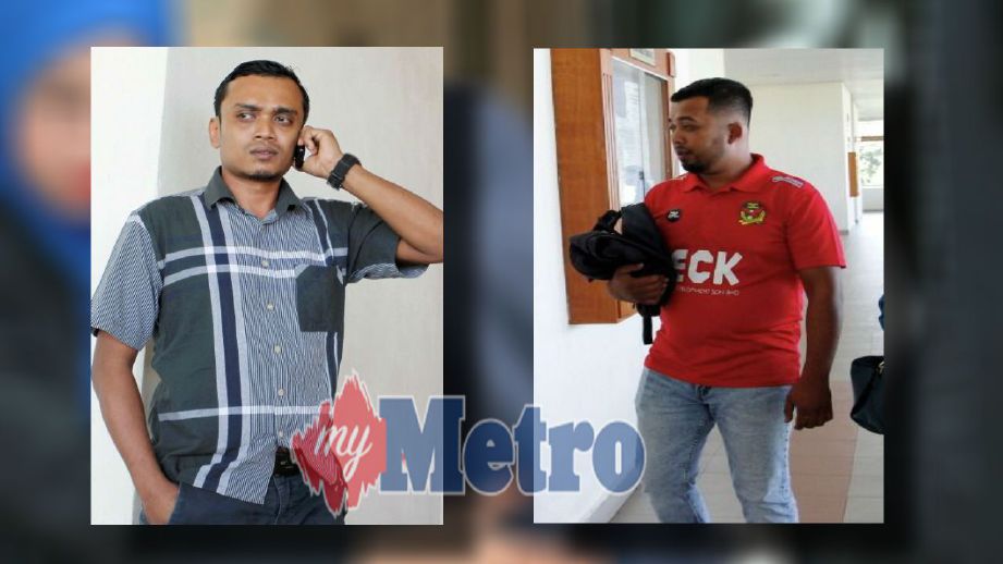 Ezli Efifuddin Chik, 30, (kiri) dan Mohd Amzar Hashimi, 32, gagal dalam rayuan di Mahkamah Tinggi Alor Setar untuk mengetepikan hukuman penjara lima tahun dan denda RM35,000 selepas didapati bersalah meminta dan menerima rasuah RM3,000 di Langkawi, tiga tahun lalu. FOTO Shahrul Hafiz Zam.