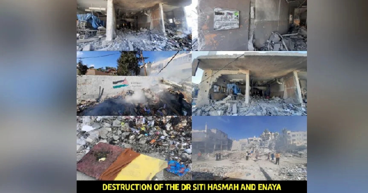 Dr M hiba Pusat Fisioterapi Dr Siti Hasmah dan Enaya dibom rejim zionis