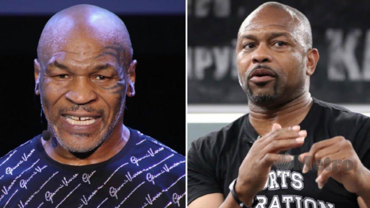 Tyson (kiri) dan Roy Jones Jr bakal bertarung dalam perlawanan pertunjukan di Los Angeles. FOTO Agensi