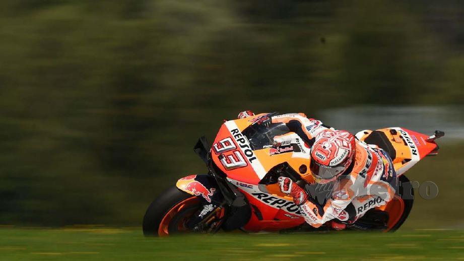 Mrquez terpantas sesi latihan MotoGP Austria. FOTO AFP 