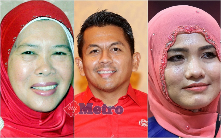 (Dari kiri) Azizah, Mohd Shahar dan Zahida mendahului lawan masing-masing.