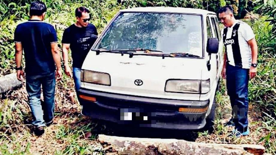 Van yang ditemui polis selepas sebulan hilang. FOTO Ihsan PDRM