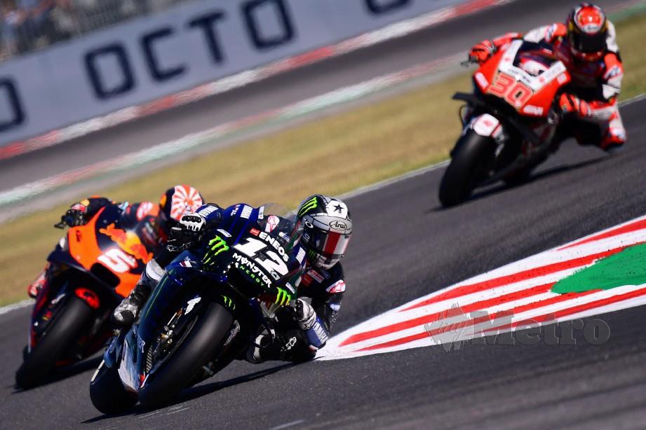 Saingan perlumbaan MotoGP Britain dan Australia batal. FOTO File AFP