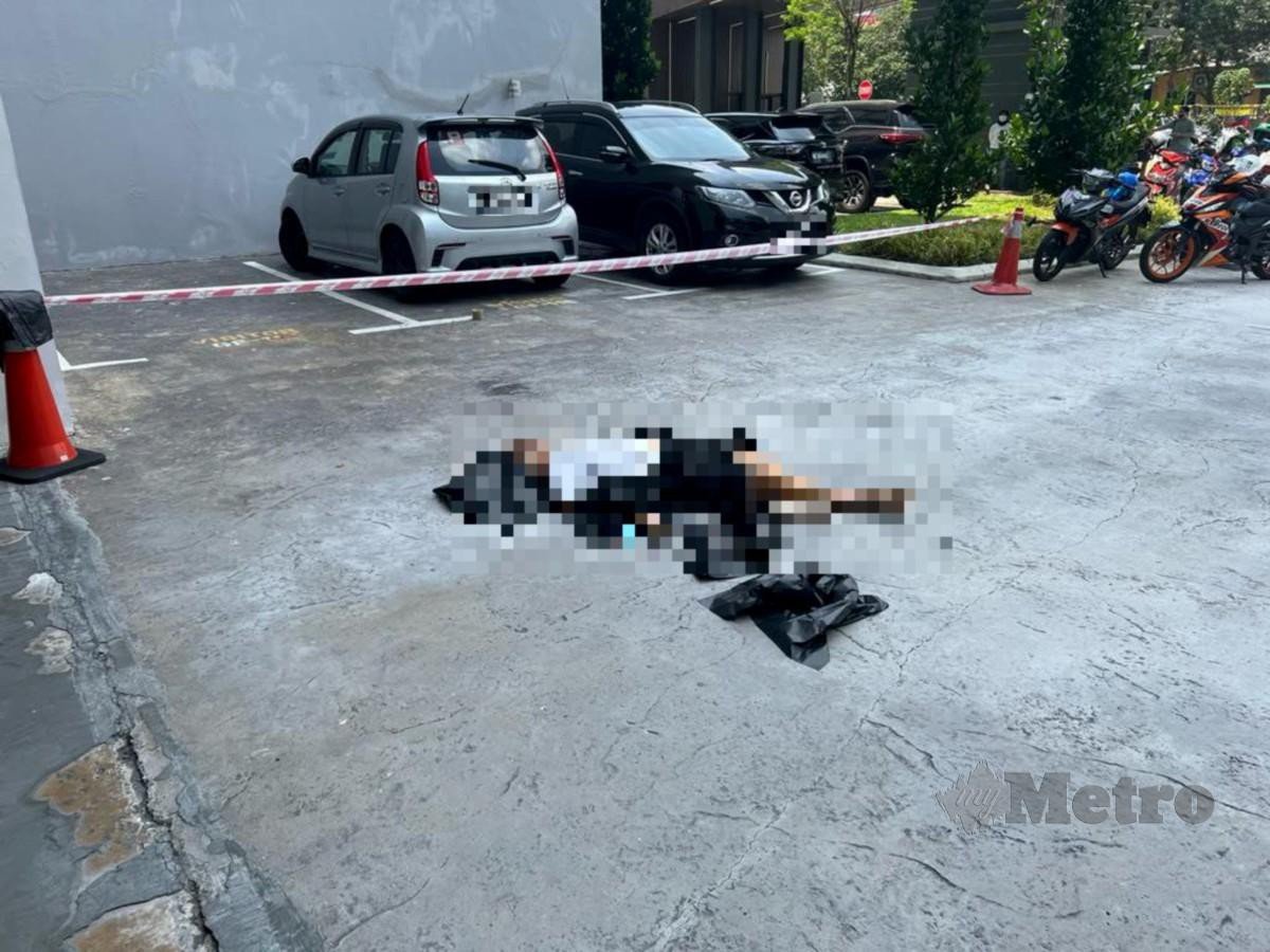LELAKI warga emas yang disahkan positif Covid-19 maut selepas terjatuh dari sebuah kondominium di Bandar Tun Razak, hari ini. FOTO ihsan polis 