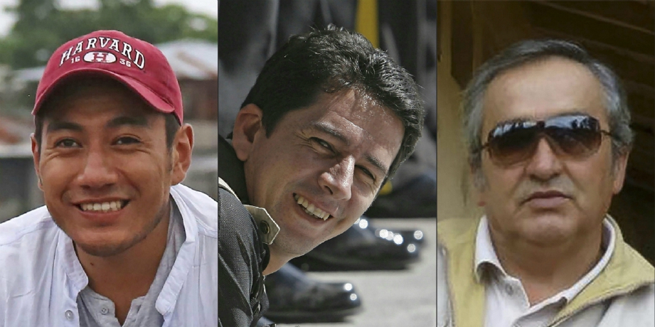 ORTEGA (dari kiri ke kanan), Rivas dan Segarra yang disahkan maut. FOTO AFP.  