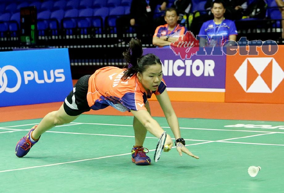 YING Ying Lee tewas kepada pemain Sepanyol, Carolina Marin pada suku akhir Perodua Malaysia Masters 2018 di Axiata Arena Bukit Jalil. Foto EIZAIRI SHAMSUDIN