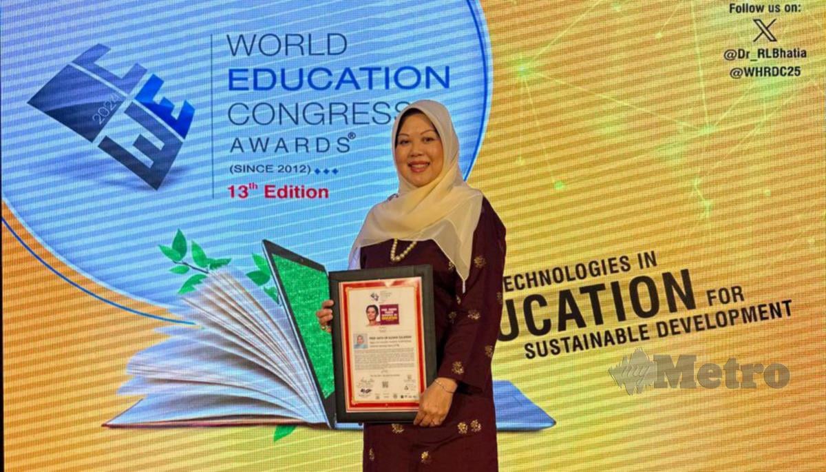 Datin Dr. Suzana Sulaiman dianugerahkan 'Top 50 Women in Education' pada majlis berprestij World Education Congress Awards 2024. FOTO IHSAN UITM