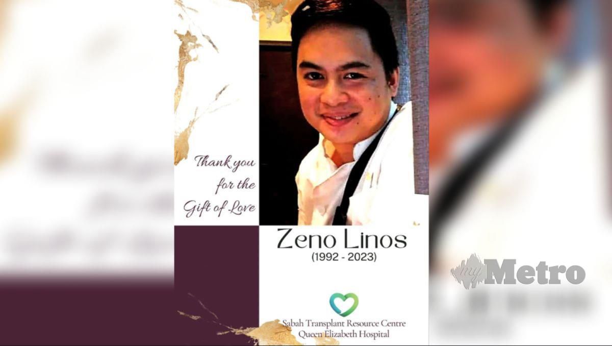 MENDIANG Zeno, penderma organ keempat di Sabah, tahun ini. FOTO ihsan JKNS