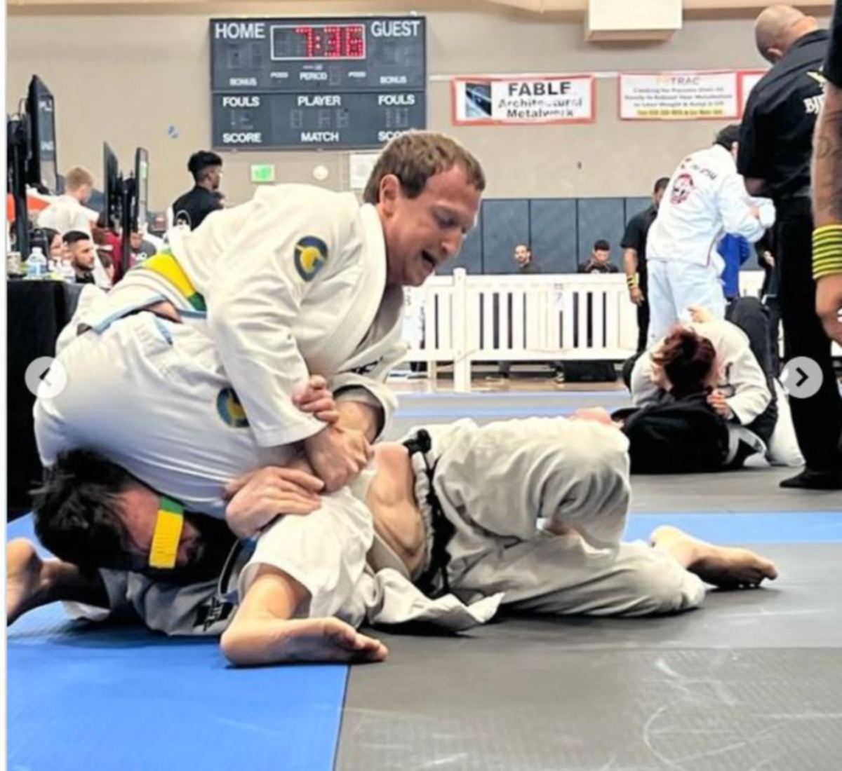 AKSI Zuckerberg di kejohanan seni mempertahankan diri jiu-jitsu . FOTO Instagram